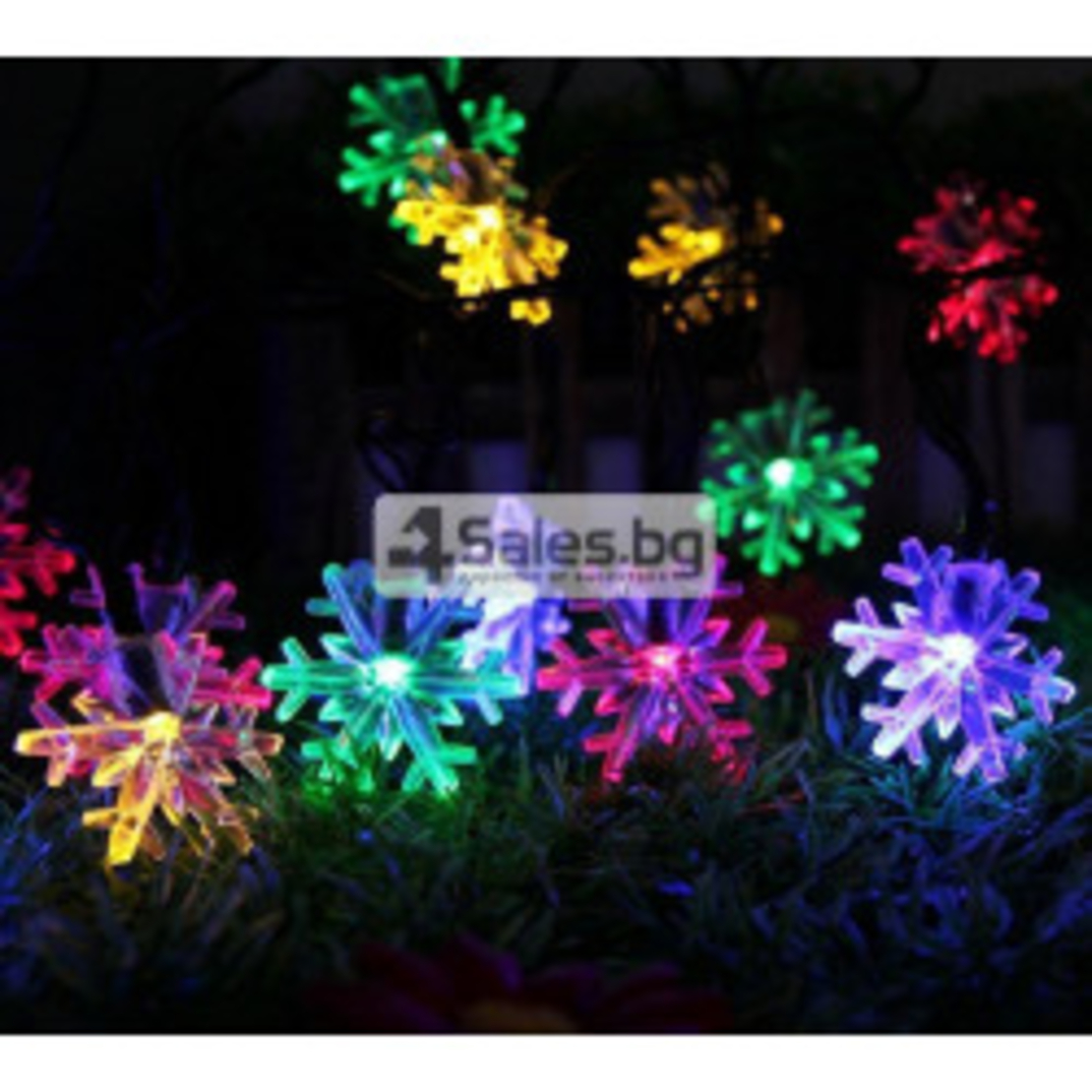 Многоцветни коледни LED лампички със снежинки - Многоцветни дължина - 5м 28бр лампички