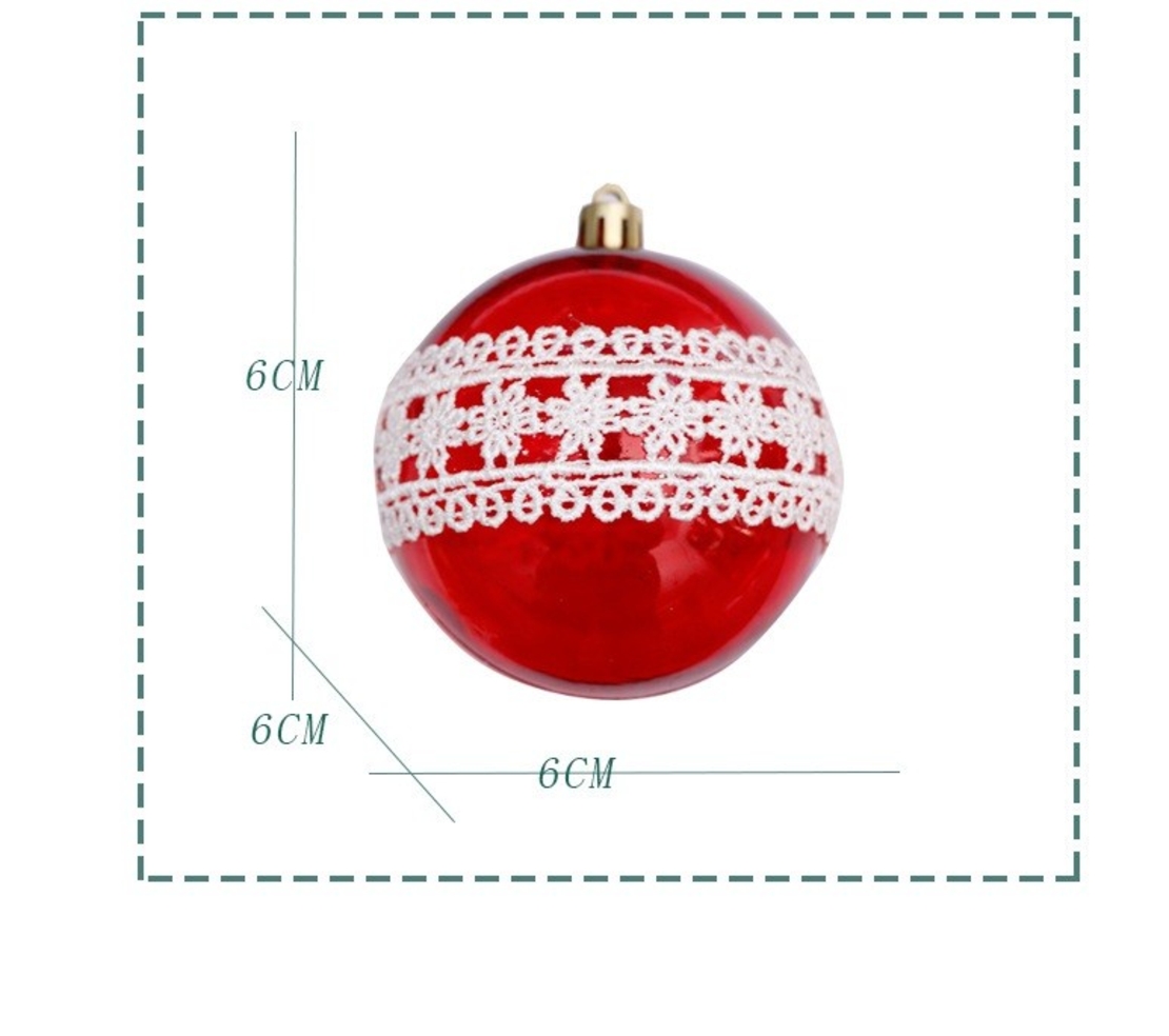 Коледна декорация Червени и бели топки