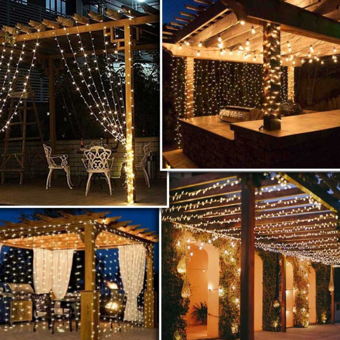 Светеща LED завеса с 720 лампички за коледа