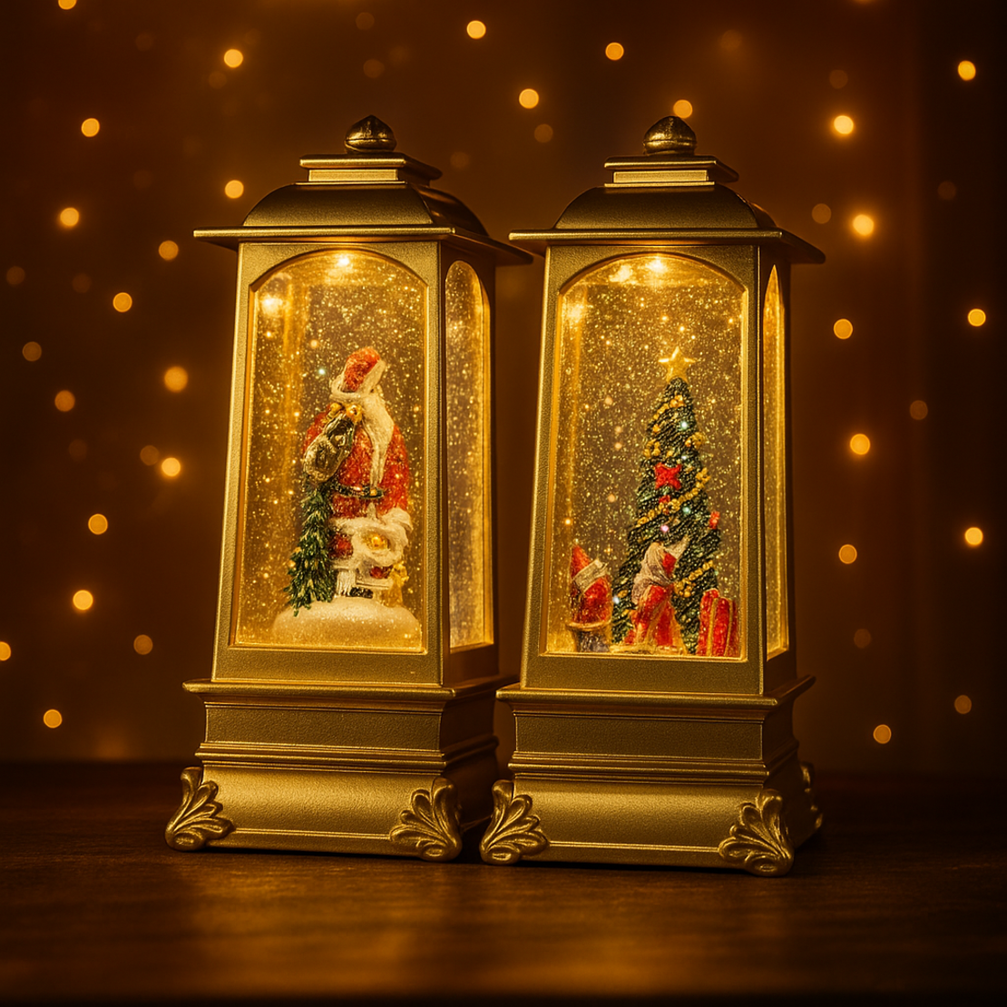 Златист коледен фенер