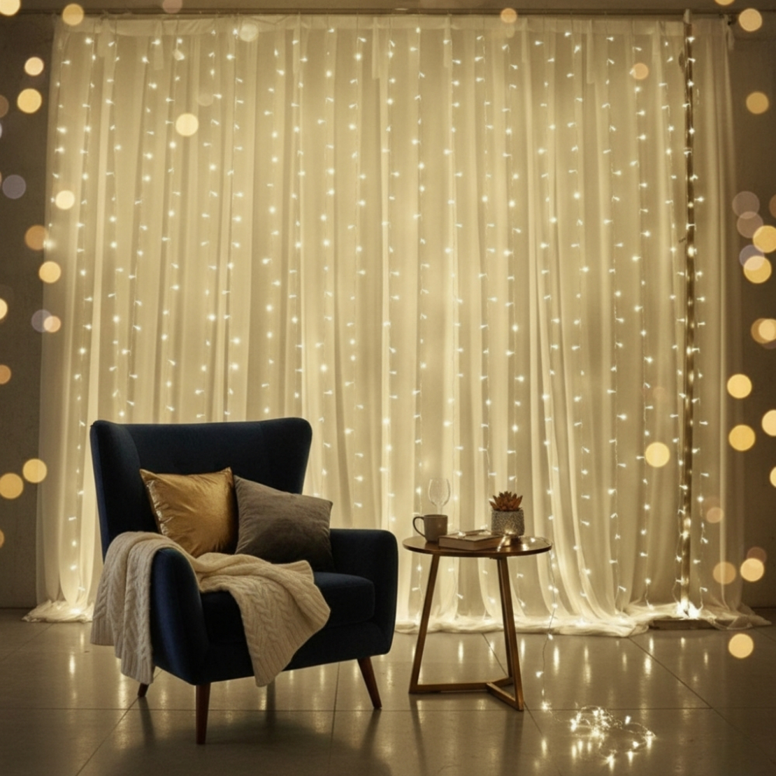 Светеща LED завеса с 400 лампички