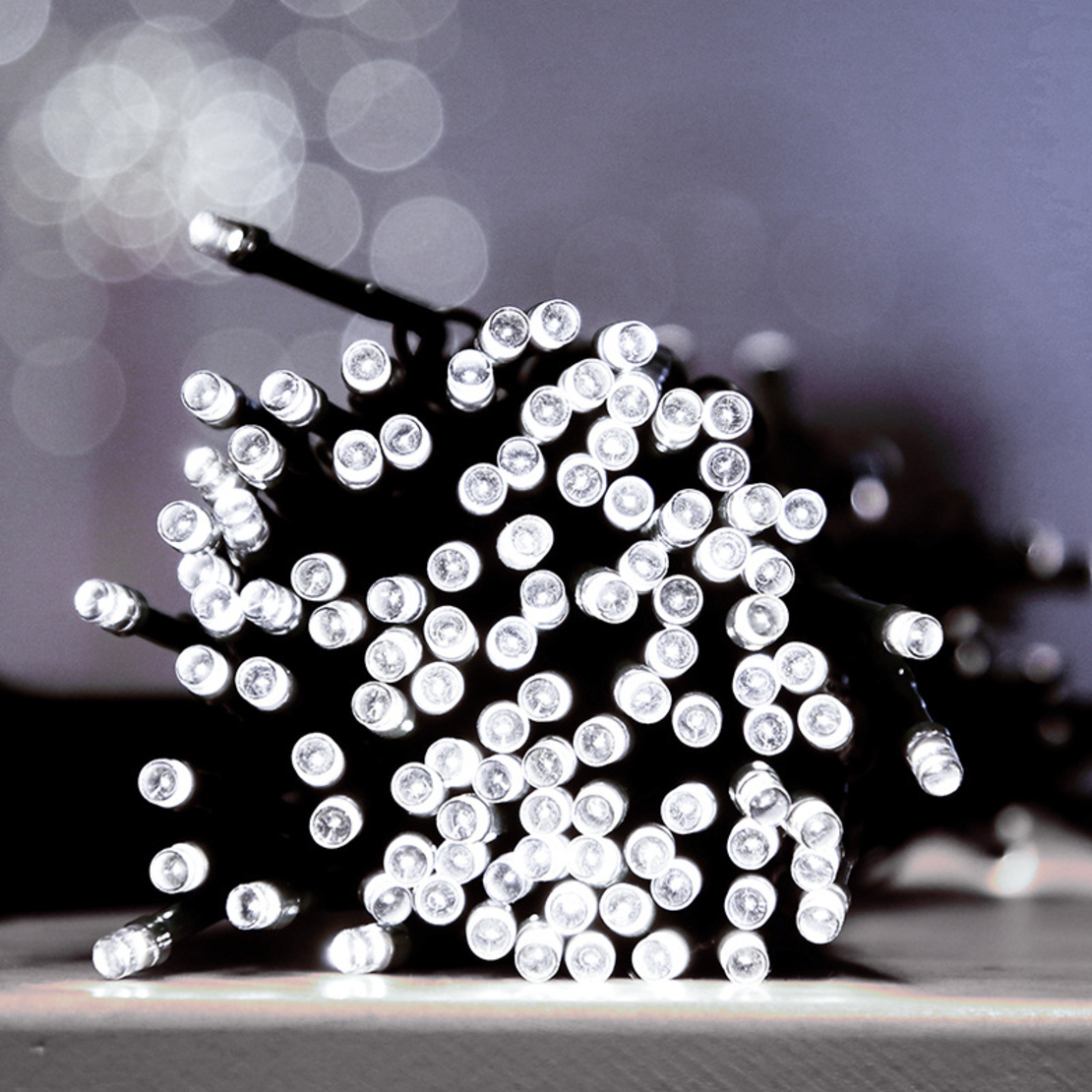 Соларни коледни лампички 12 метра 100 лампи 4 цвята по избор