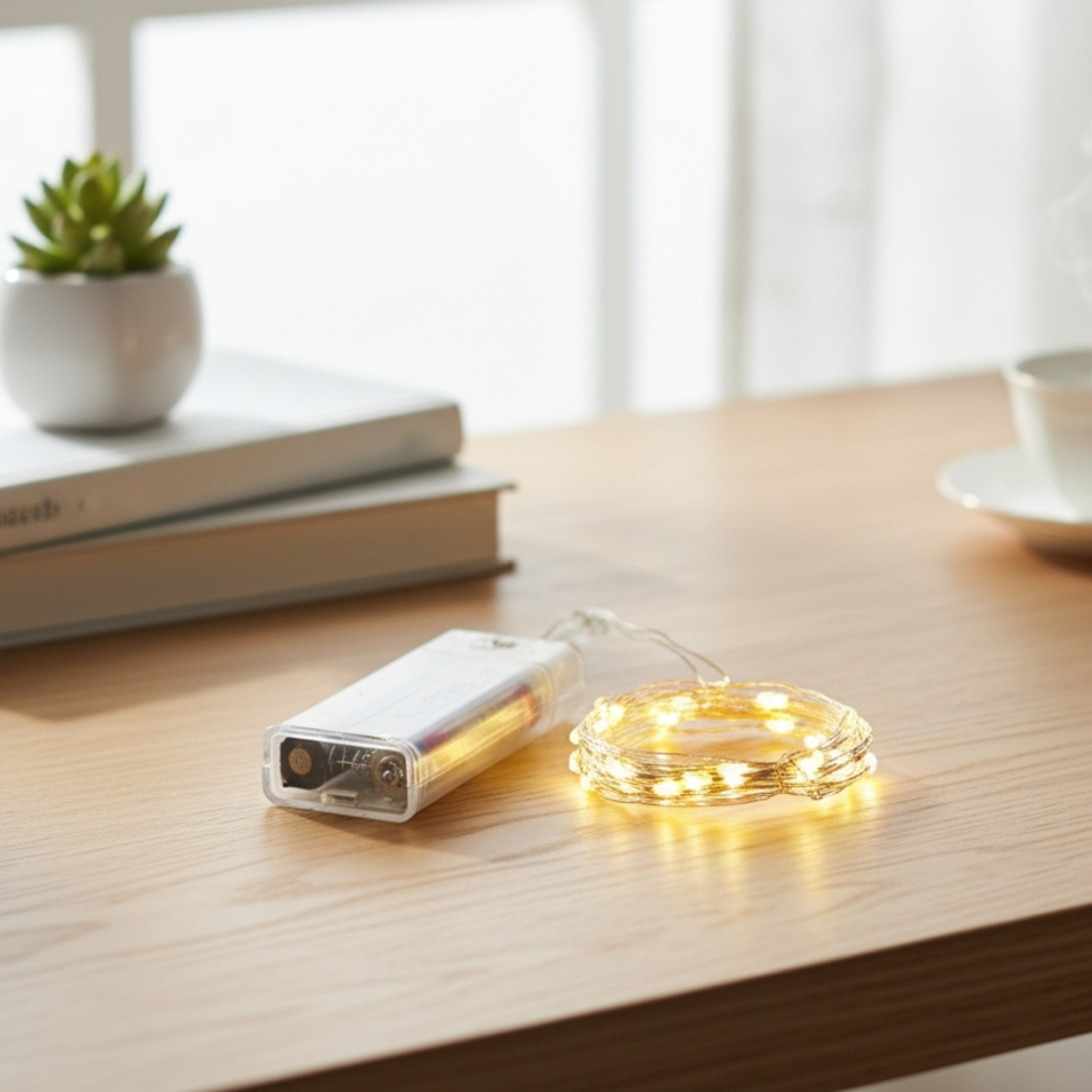 Коледни лампички на батерии в различни цветове