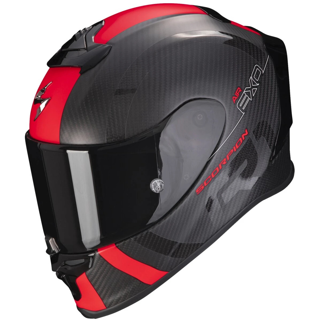 Каска SCORPION EXO-R1 EVO CARBON AIR MG Matt Black Red