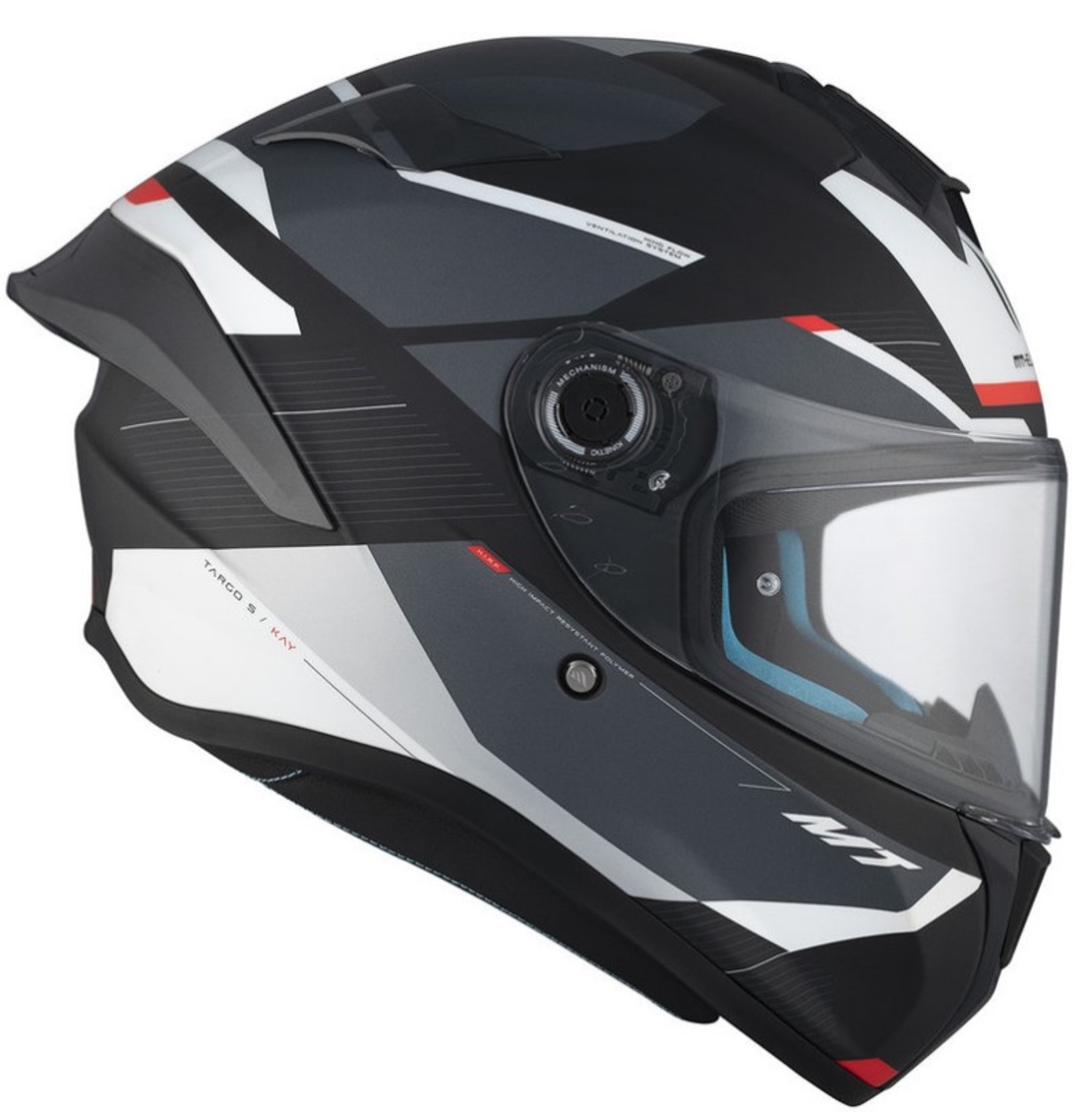 Каска MT TARGO S KAY B2 MATT BLACK/WHITE/RED