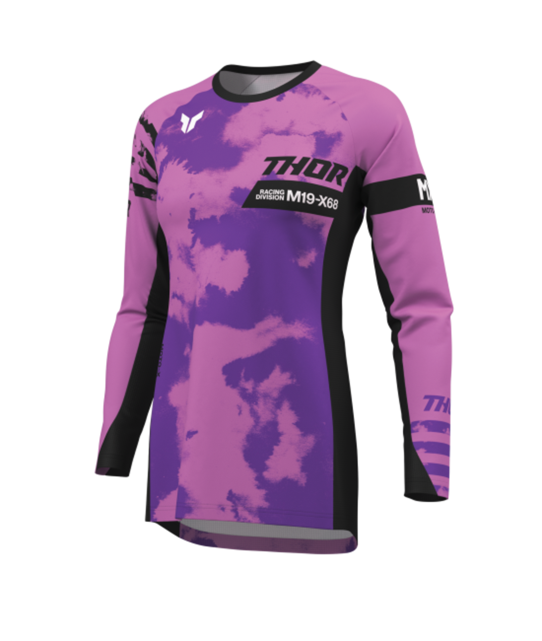 Дамско мотокрос джърси THOR LAUNCHMODE BLEACH BLACK/ORCHID