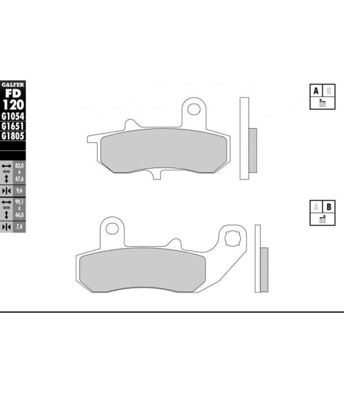 Задни мото накладки Galfer SEMI METAL FD120G1054