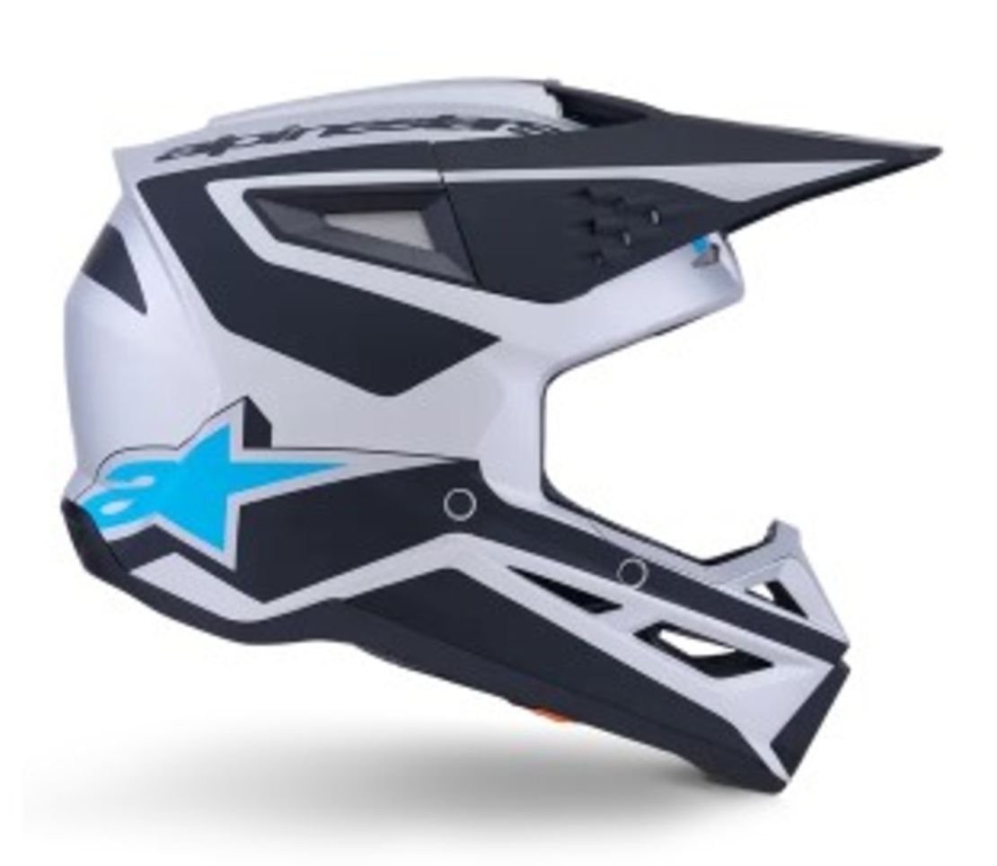 Мотокрос каска ALPINESTARS SM3 HEAT SILV/BL/BLK
