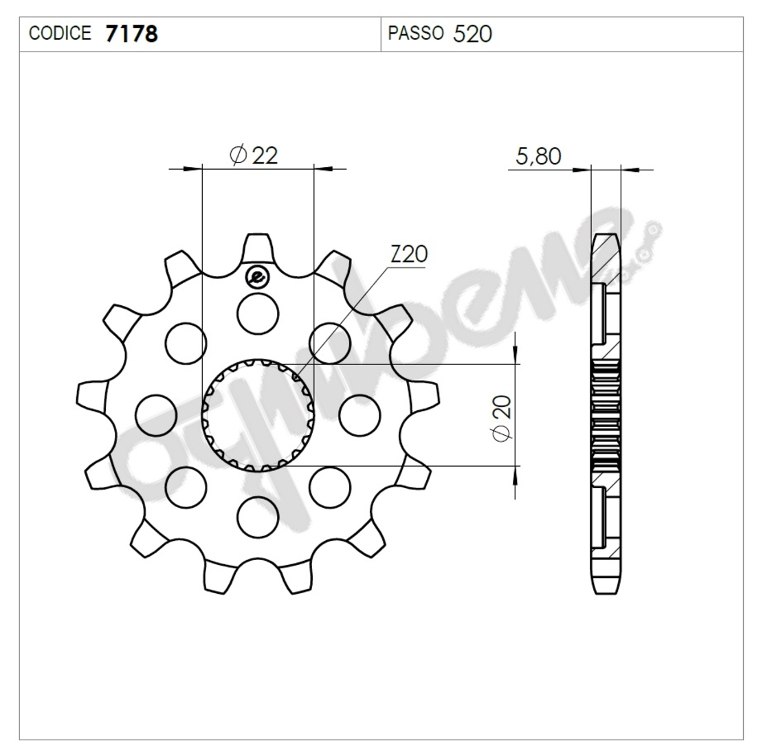 Предно зъбчато колело (пиньон) TROFEO 367178Z14
