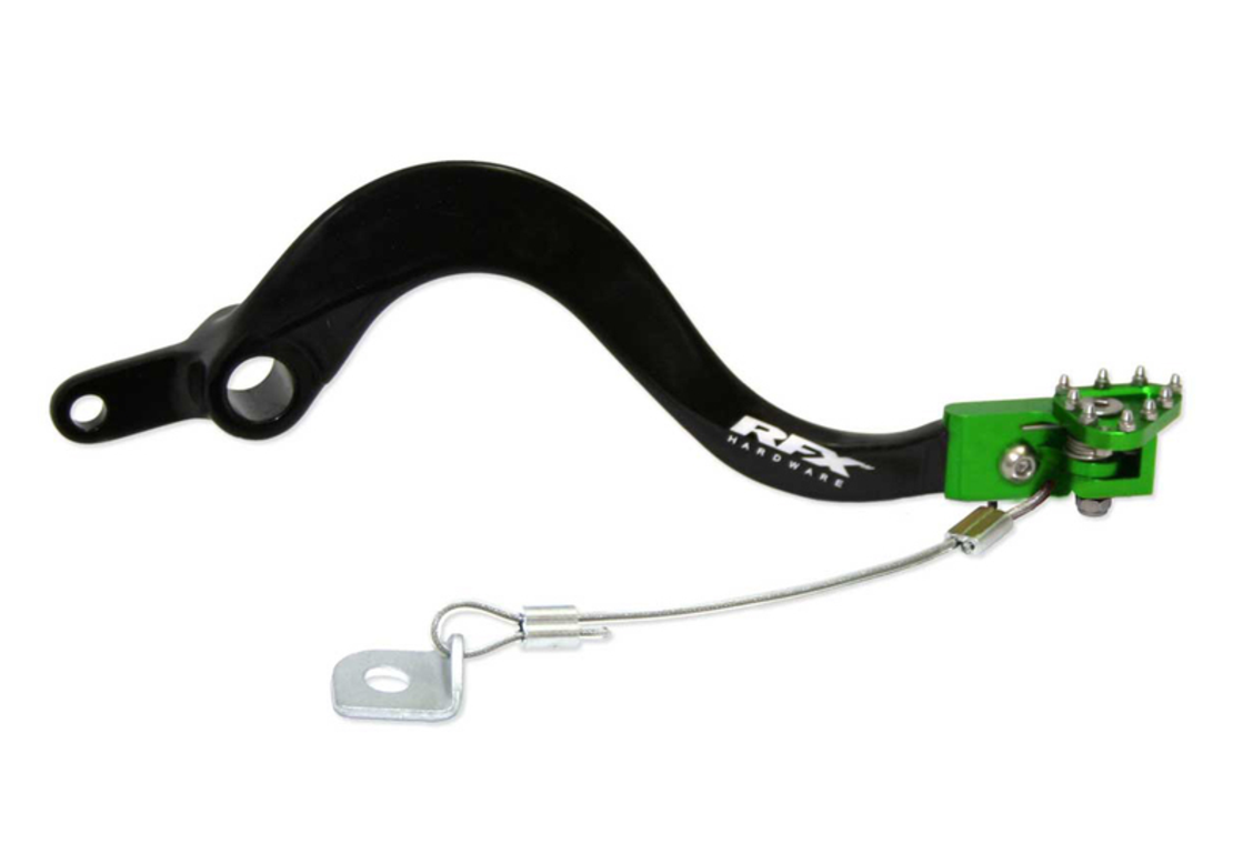 Заден лост за спирачка RFX Pro FT Rear Brake Lever (Black/Green) - Kawasaki KXF250 05-20
