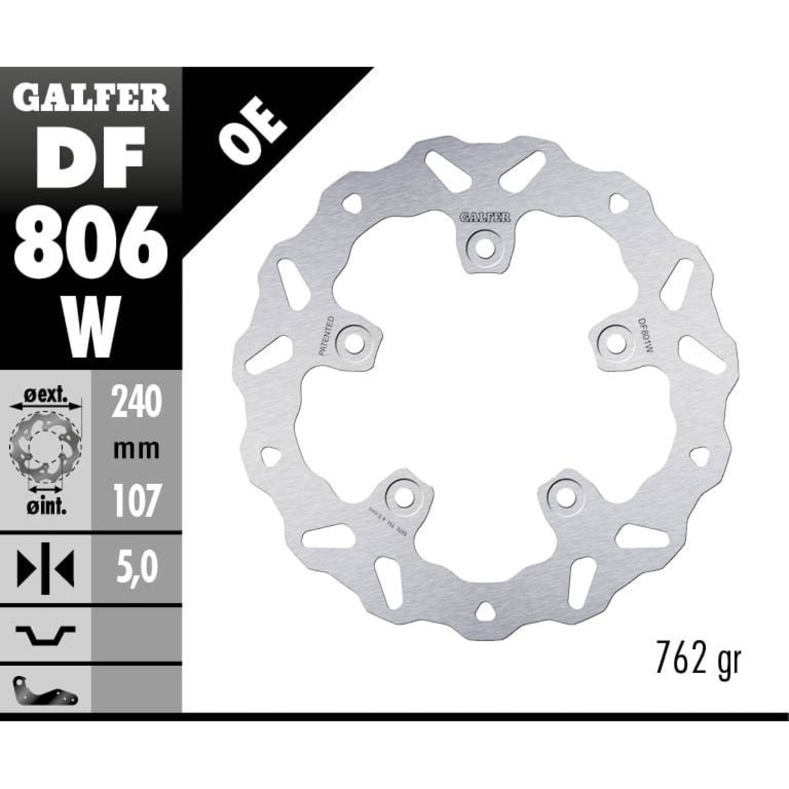 Заден спирачен диск Galfer WAVE FIXED  DISC WAVE FIXED 240x5mm DF806W