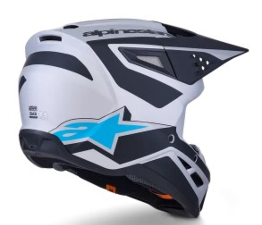 Мотокрос каска ALPINESTARS SM3 HEAT SILV/BL/BLK