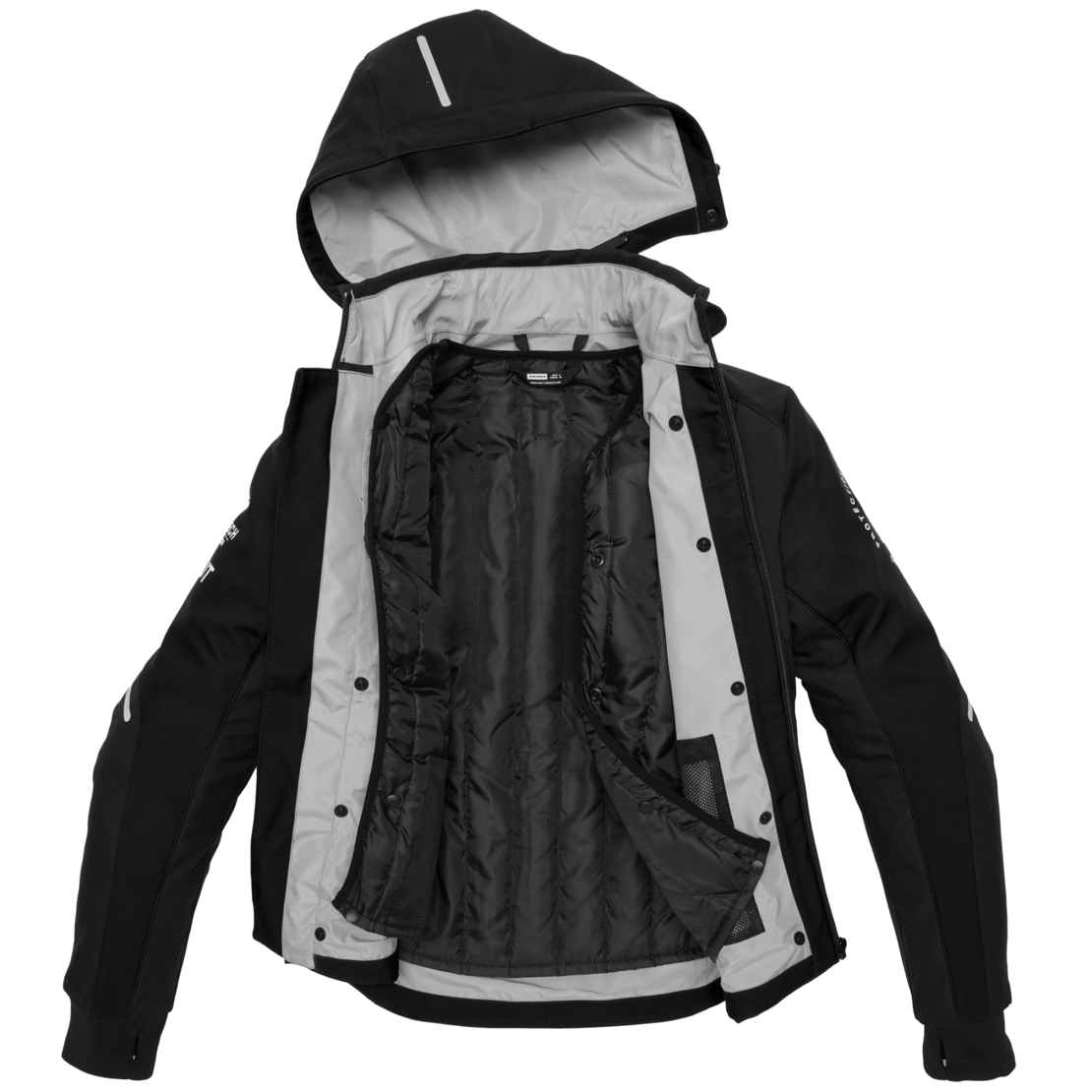 Текстилно мото яке SPIDI Hoodie Armor H2Out Black/White