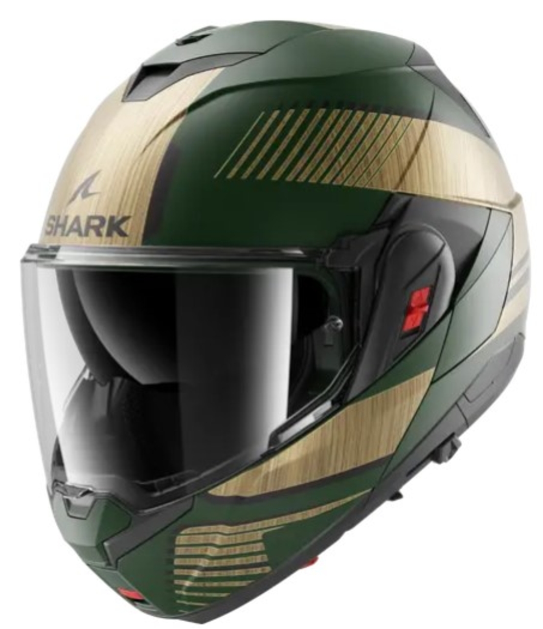 Модуларна каска SHARK OXO SIKTER Mat Green Chrome Gold