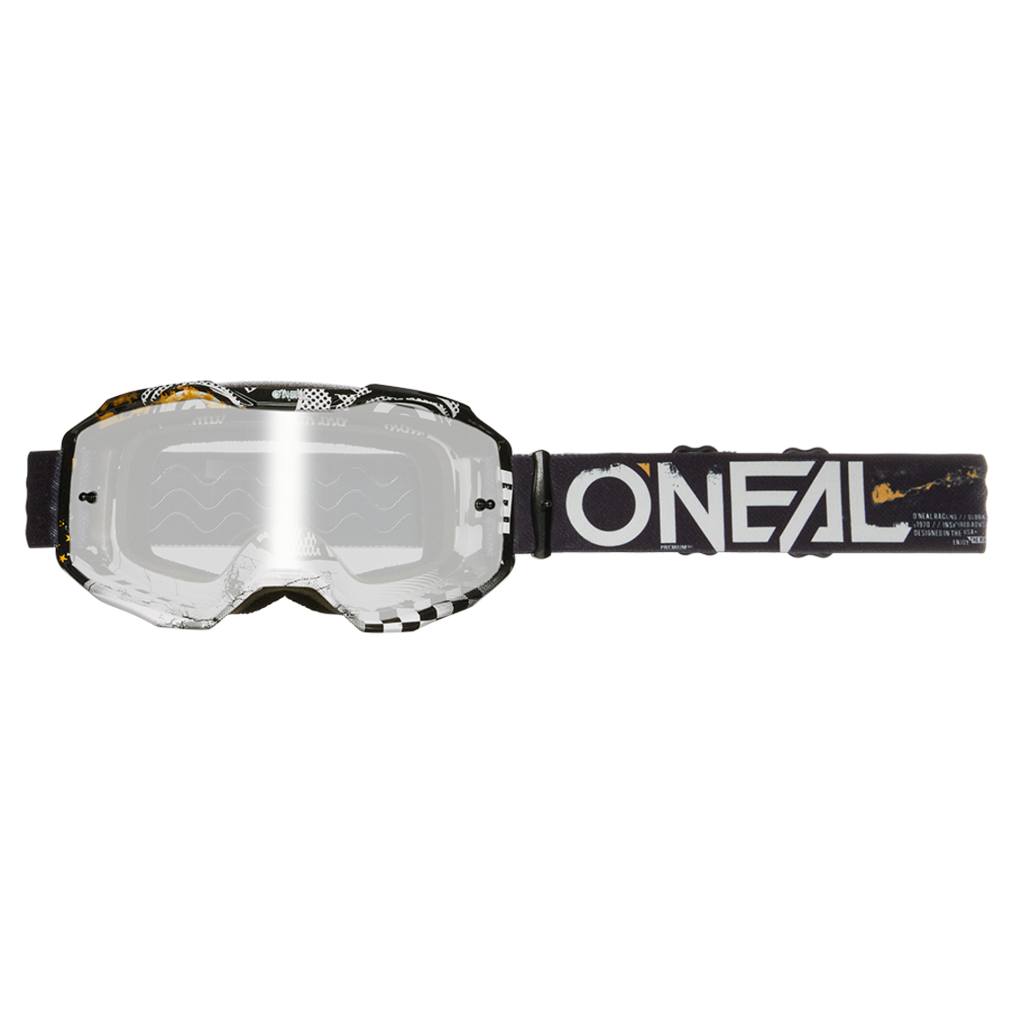 Мотокрос очила O'NEAL B-10 ATTACK BLACK/WHITE - SILVER MIRROR V.24