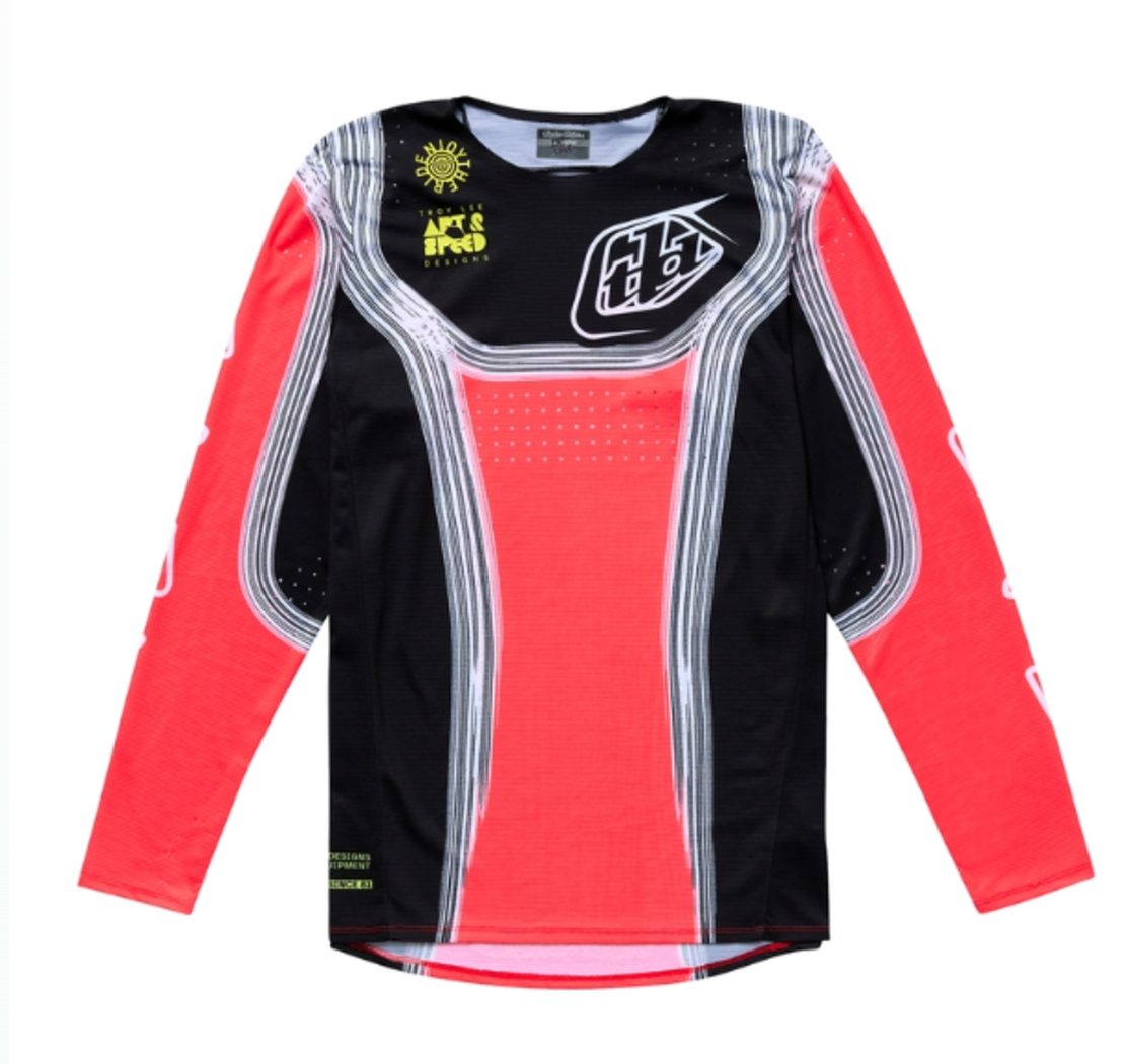 Mотокрос джърси TROY LEE DESIGNS SE PRO Stripes Jersey - Infra Red/Black