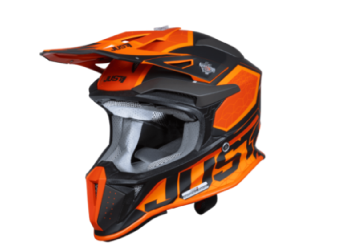 Mотокрос каска Just1 J-18 F Hexa Orange/Titanium/Black