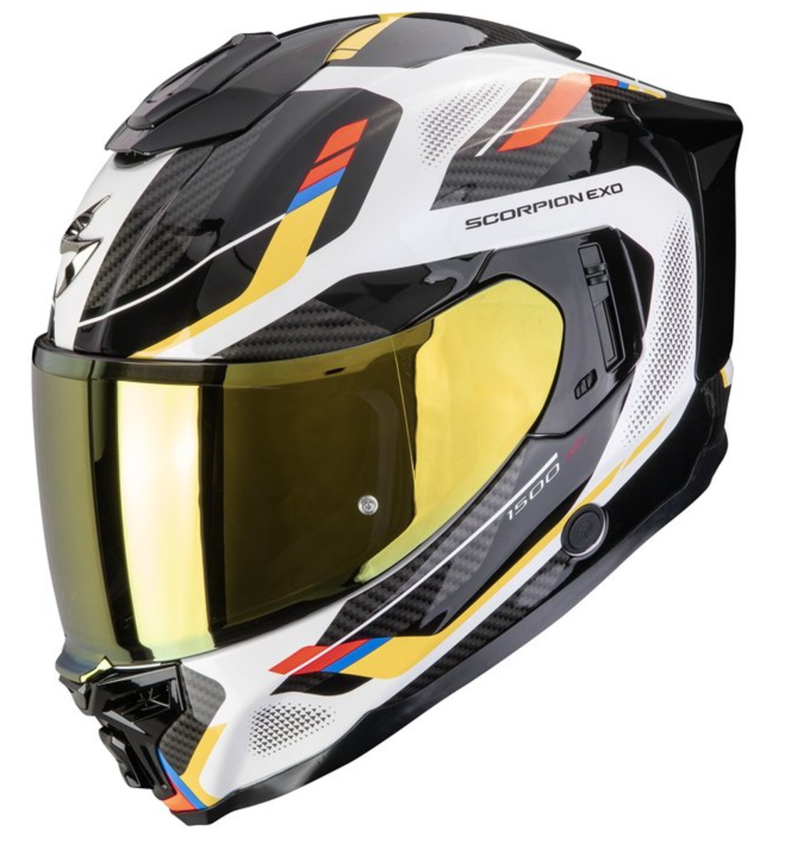 Каска SCORPION EXO-1500 AIR SLEEK White-Blue-Yellow