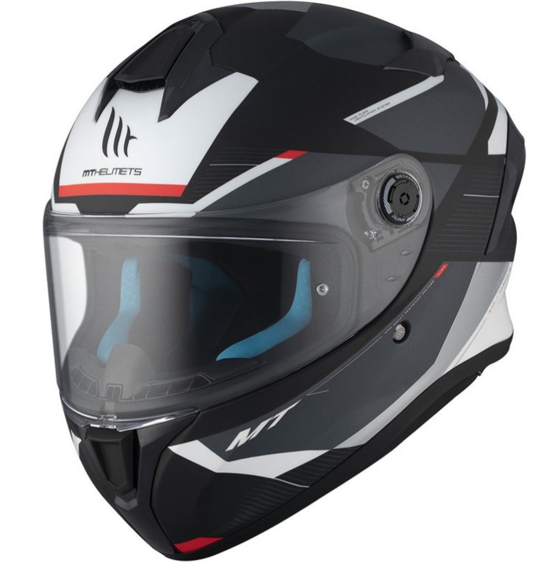 Каска MT TARGO S KAY B2 MATT BLACK/WHITE/RED