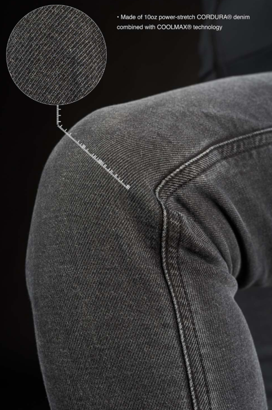 Дамски мото дънки PANDO MOTO Kaya Slim Grey - Slim-Fit Armalith®
