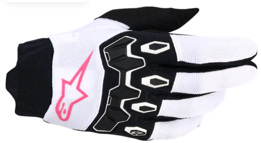 Дамски мотокрос ръкавици ALPINESTARS FULL BORE V2 WHITE/PINK/BLACK