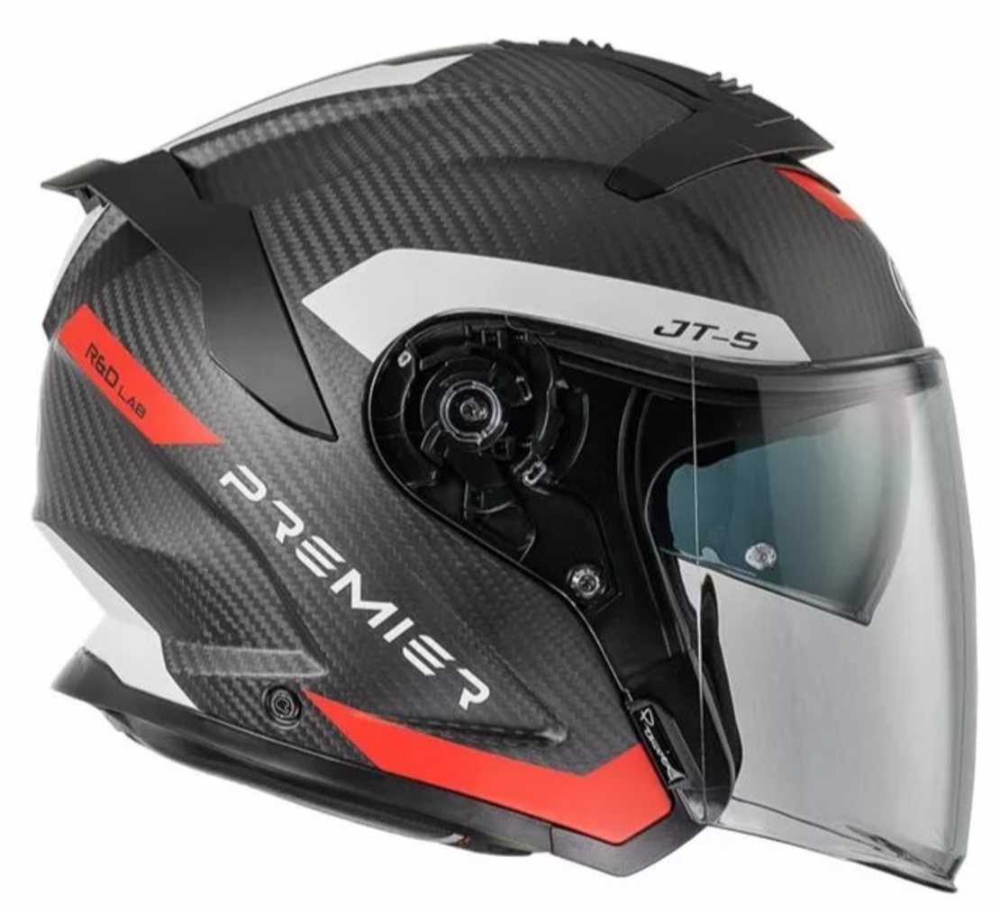 Скутерова каска Premier JT5 Carbon MA BLACK/RED