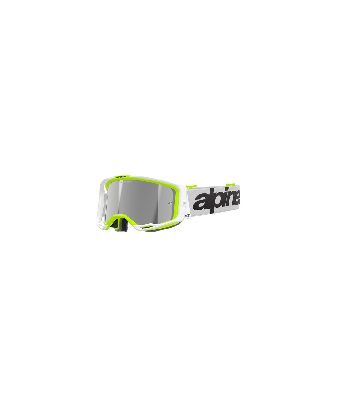 Мотокрос очила ALPINESTARS VISION 8 WORDMARK WHITE YLLW FLUO Mirror SILVER