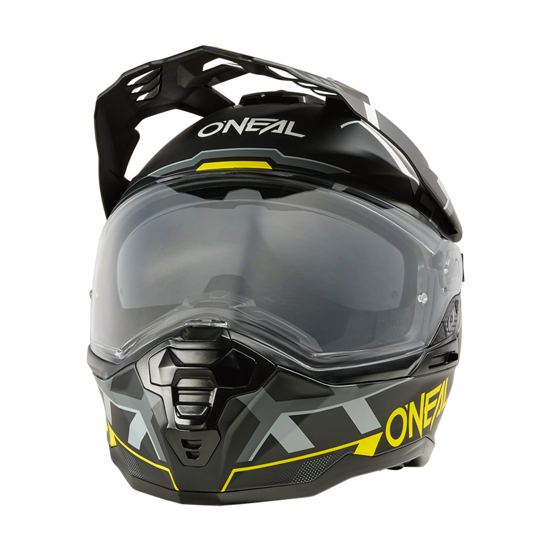 Ендуро каска D-SRS SQUARE BLACK/NEON YELLOW/GRAY V.25