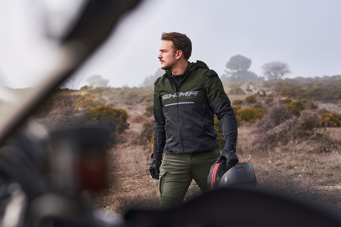 Текстилно мото яке SHIMA DRIFT BLACK/KHAKI