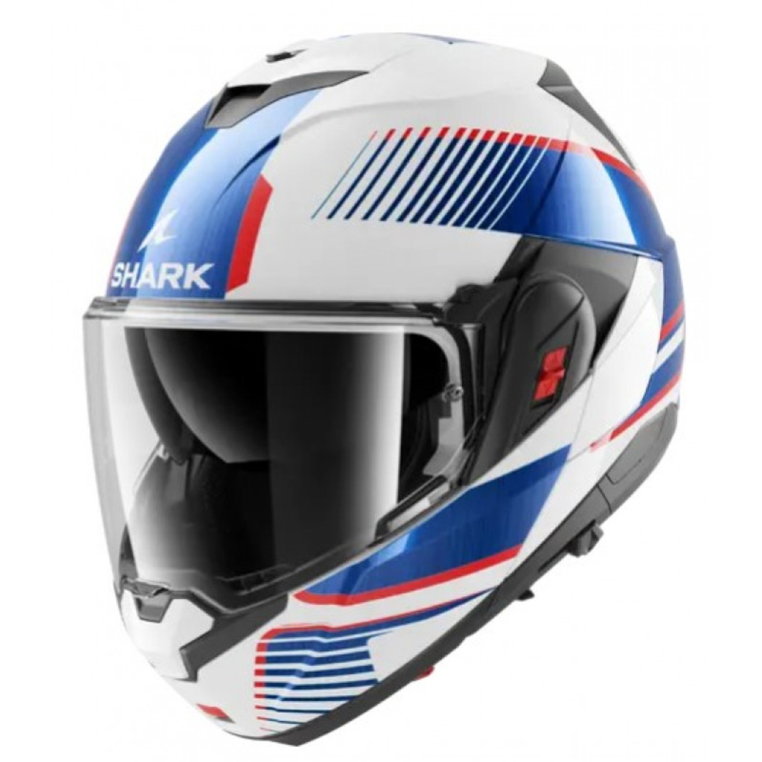 Модуларна каска SHARK OXO SIKTER White Chrome Blue