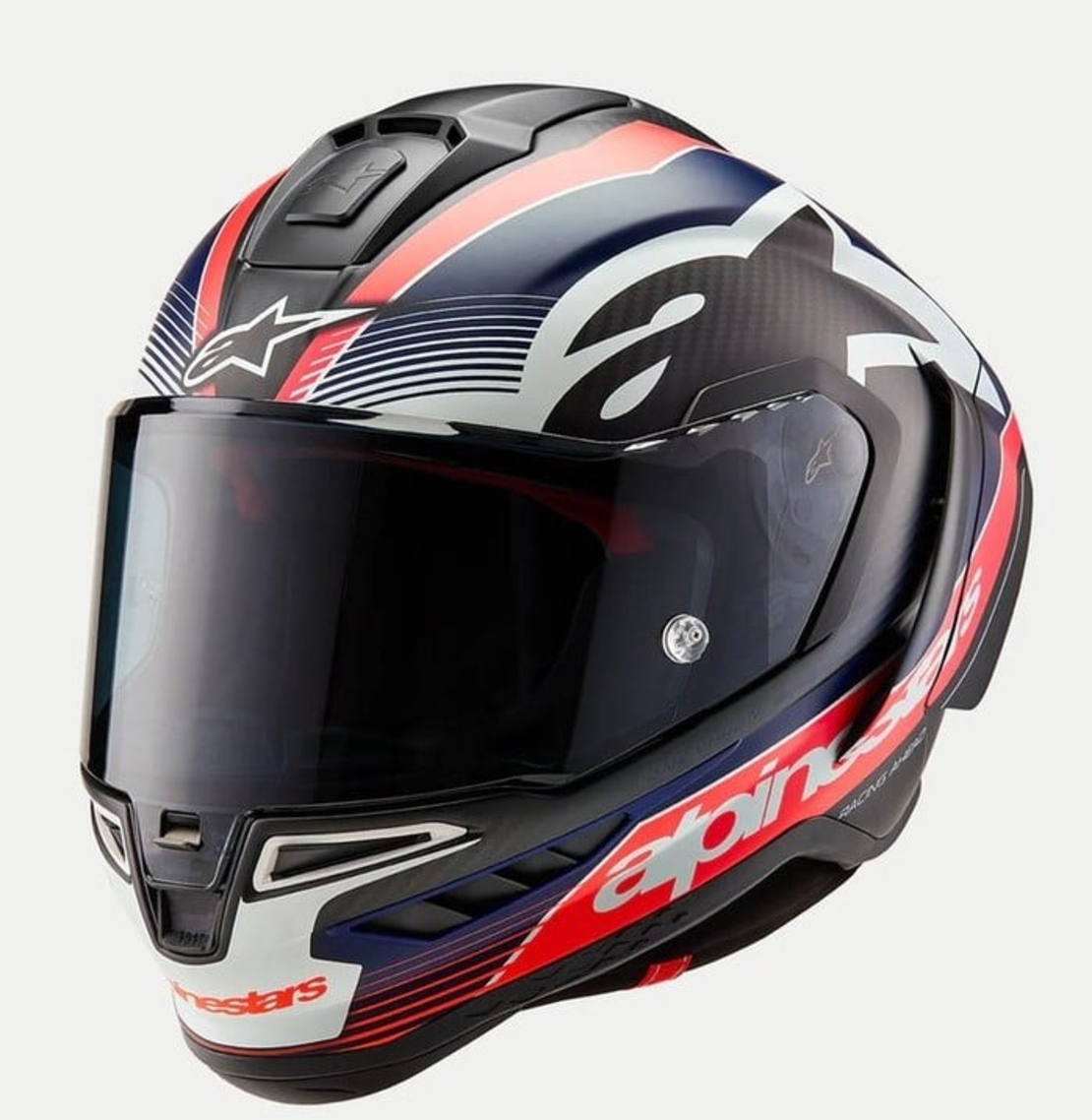 Каска ALPINESTARS Supertech R10 Team Black/Carb/Blå/White