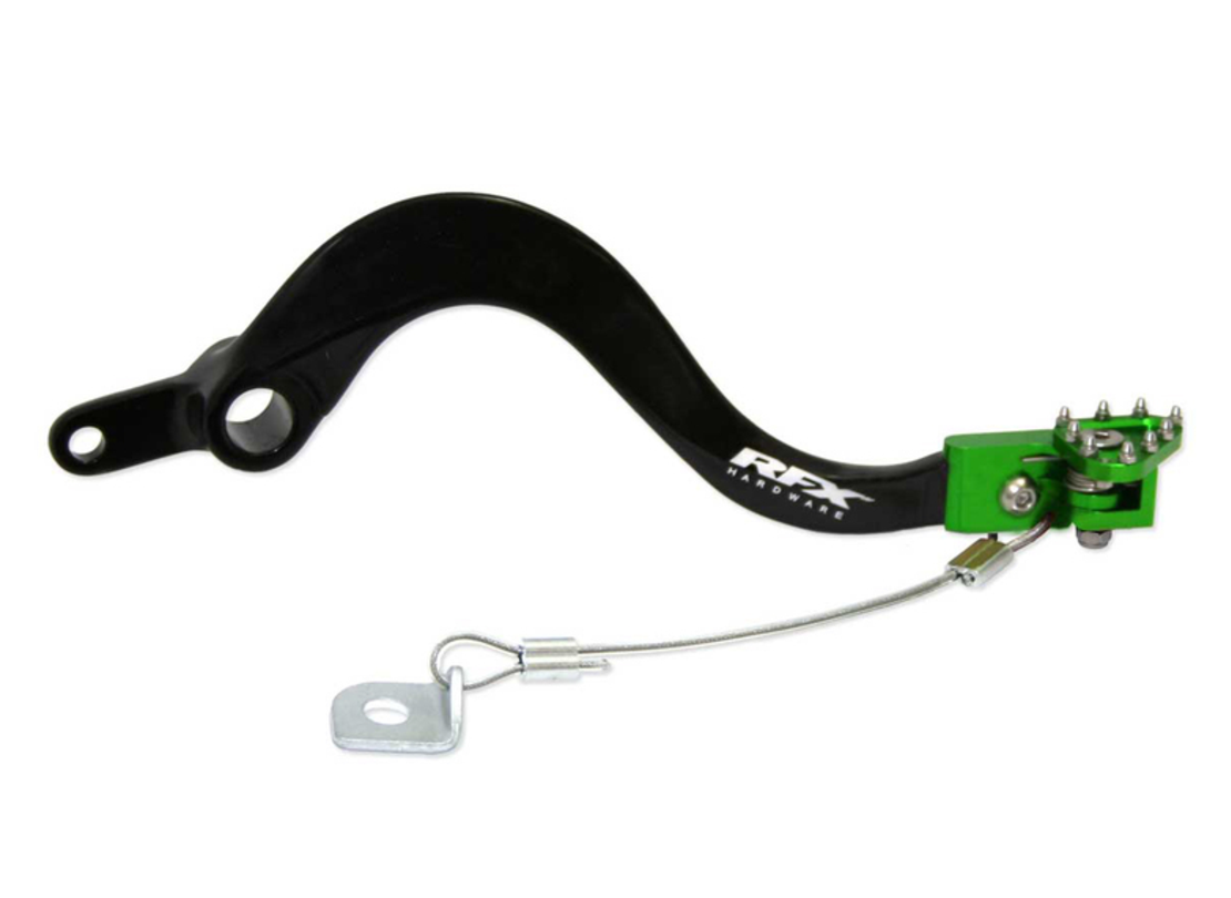 Заден лост за спирачка RFX Pro FT Rear Brake Lever (Black/Green) - Kawasaki KXF250 21-25 / 450 06-25