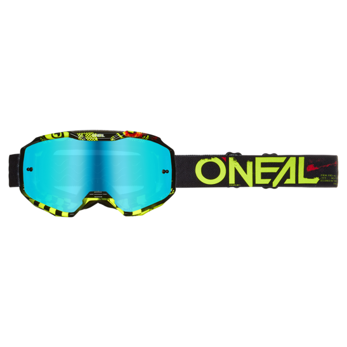 Мотокрос очила O'NEAL B-10 ATTACK BLACK/NEON YELLOW - RADIUM BLUE V.24