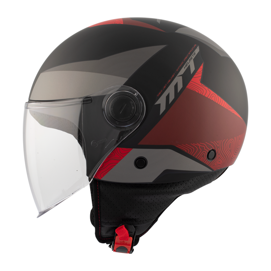 КАСКА ЗА СКУТЕР MT STREET POKE B5 MATT RED