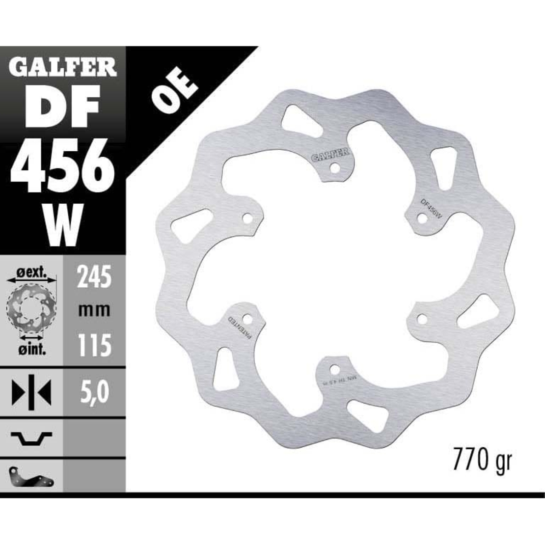 Заден спирачен диск Galfer WAVE FIXED  DISC WAVE FIXED 245x5mm DF456W