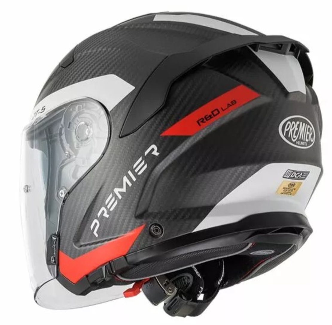 Скутерова каска Premier JT5 Carbon MA BLACK/RED