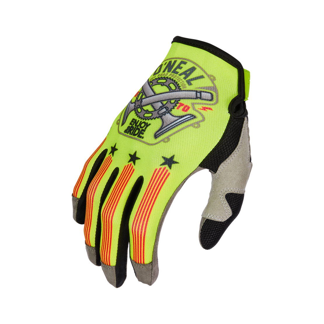 Мотокрос ръкавици O'NEAL MAYHEM PISTON V.23 NEON YELLOW/BLACK/RED