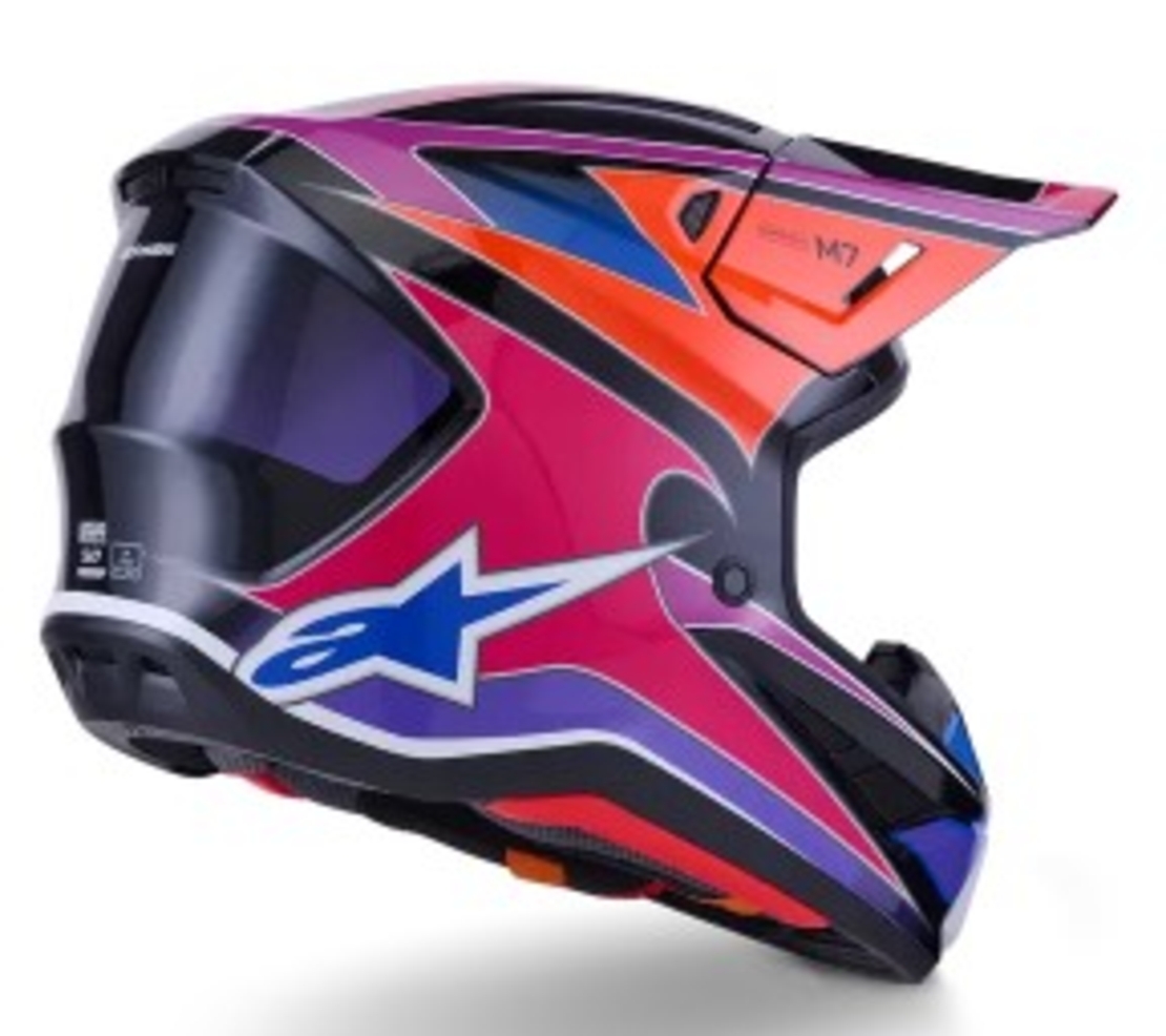 Мотокрос каска ALPINESTARS SM7 FUSE BLU/PU/PINK