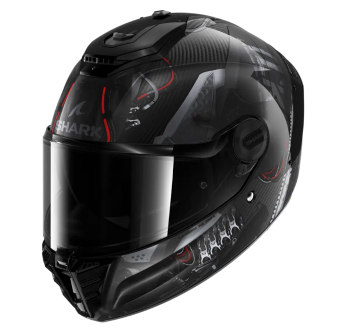 Каска SHARK SPARTAN RS CARBON XBOT BLACK/RED/SILVER