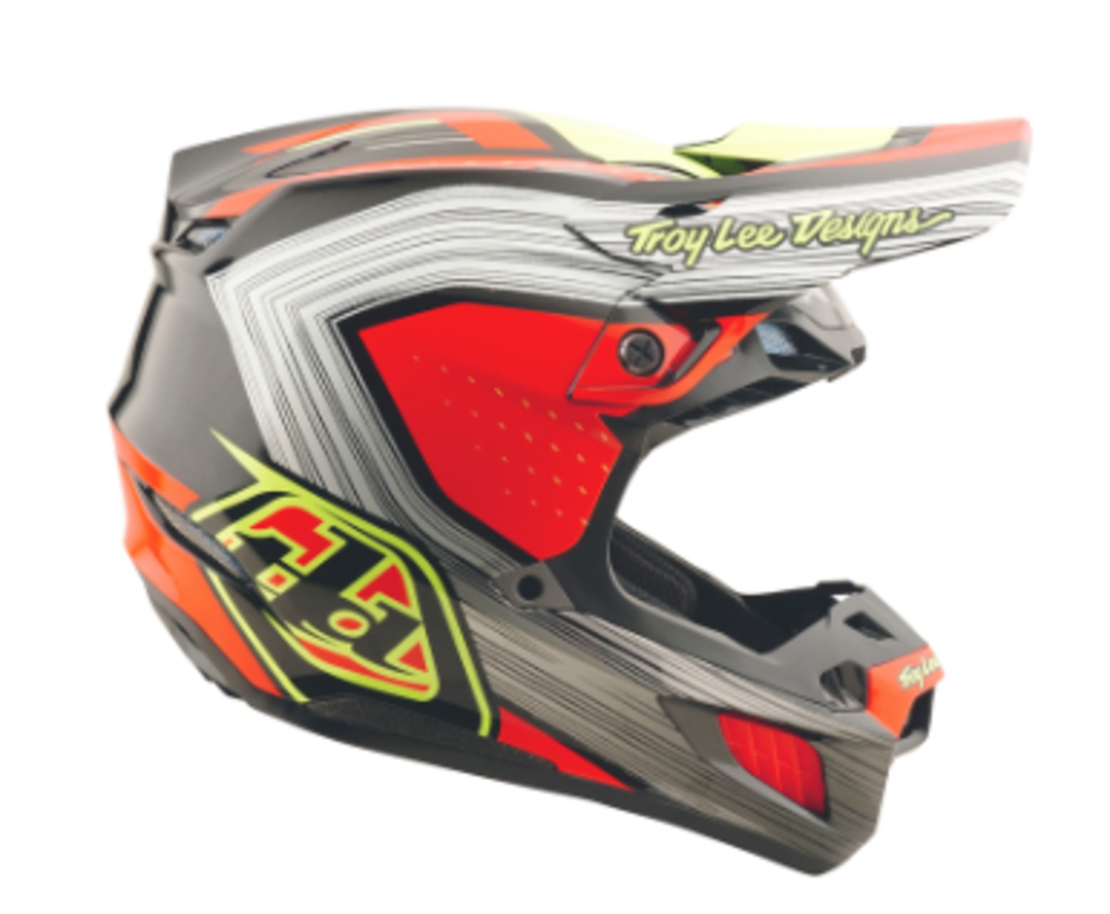 Mотокрос каска TROY LEE DESIGNS SE5 Composite Stripes - Black/Infra Red