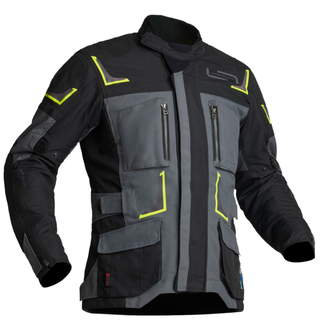 Текстилно мото яке Lindstrands Myrvik Grey/Black/Yellow