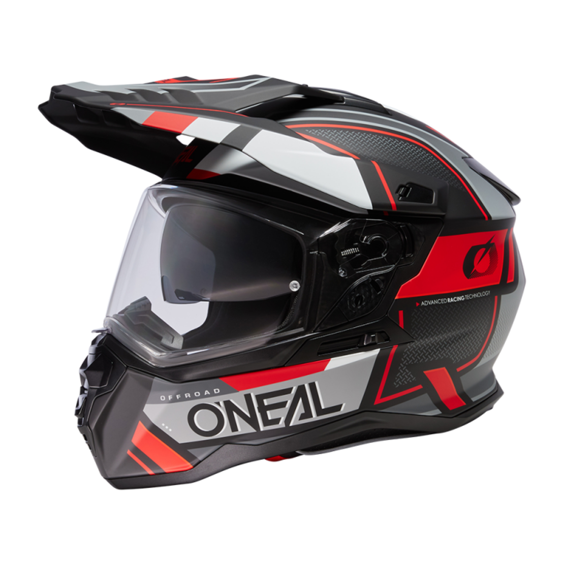 Ендуро каска D-SRS SQUARE V.24 BLACK/GRAY/RED