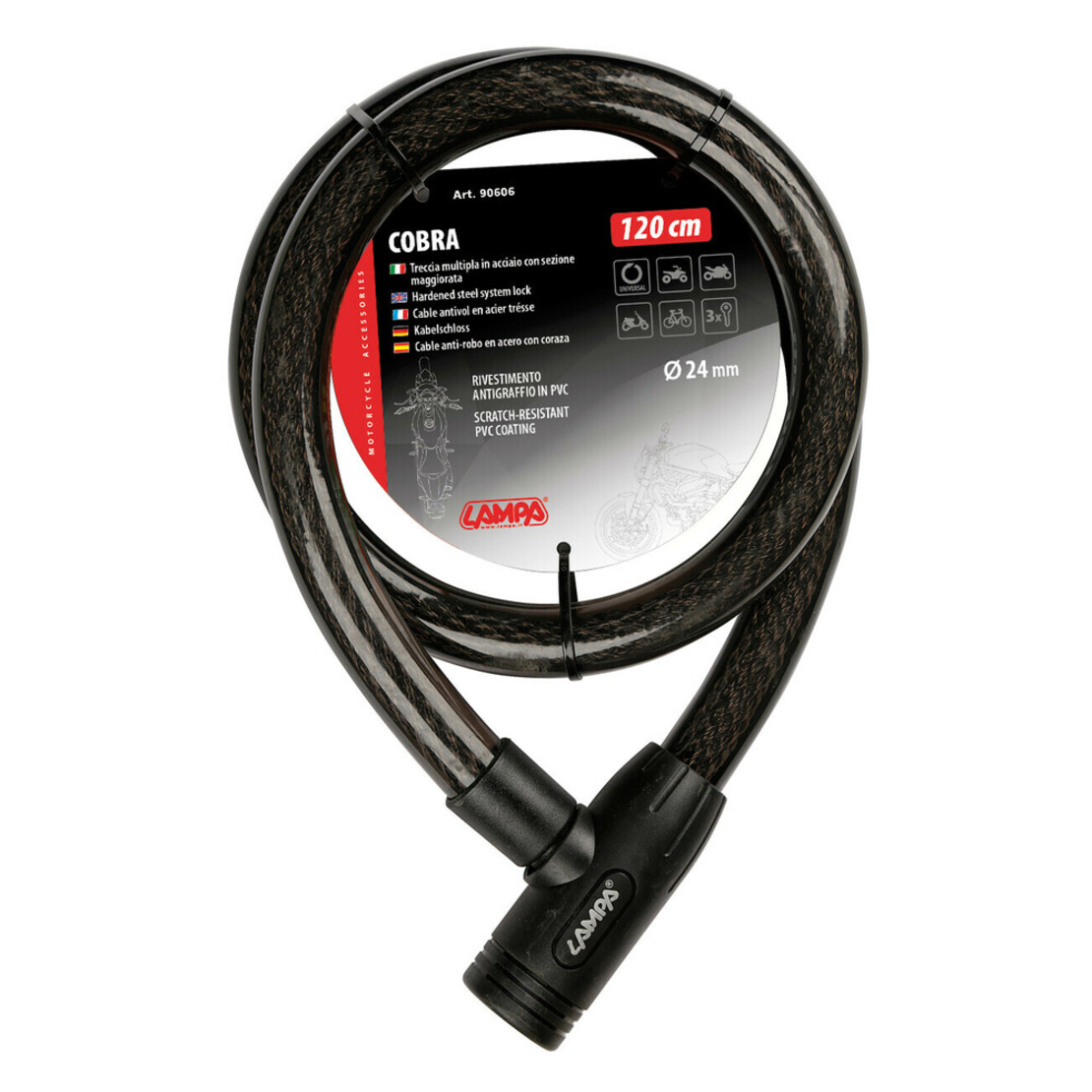 Заключващ мото кабел – COBRA 90606