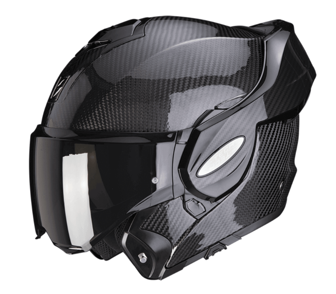 Модуларна каска SCORPION Exo-Tech Evo Carbon SOLID BLACK