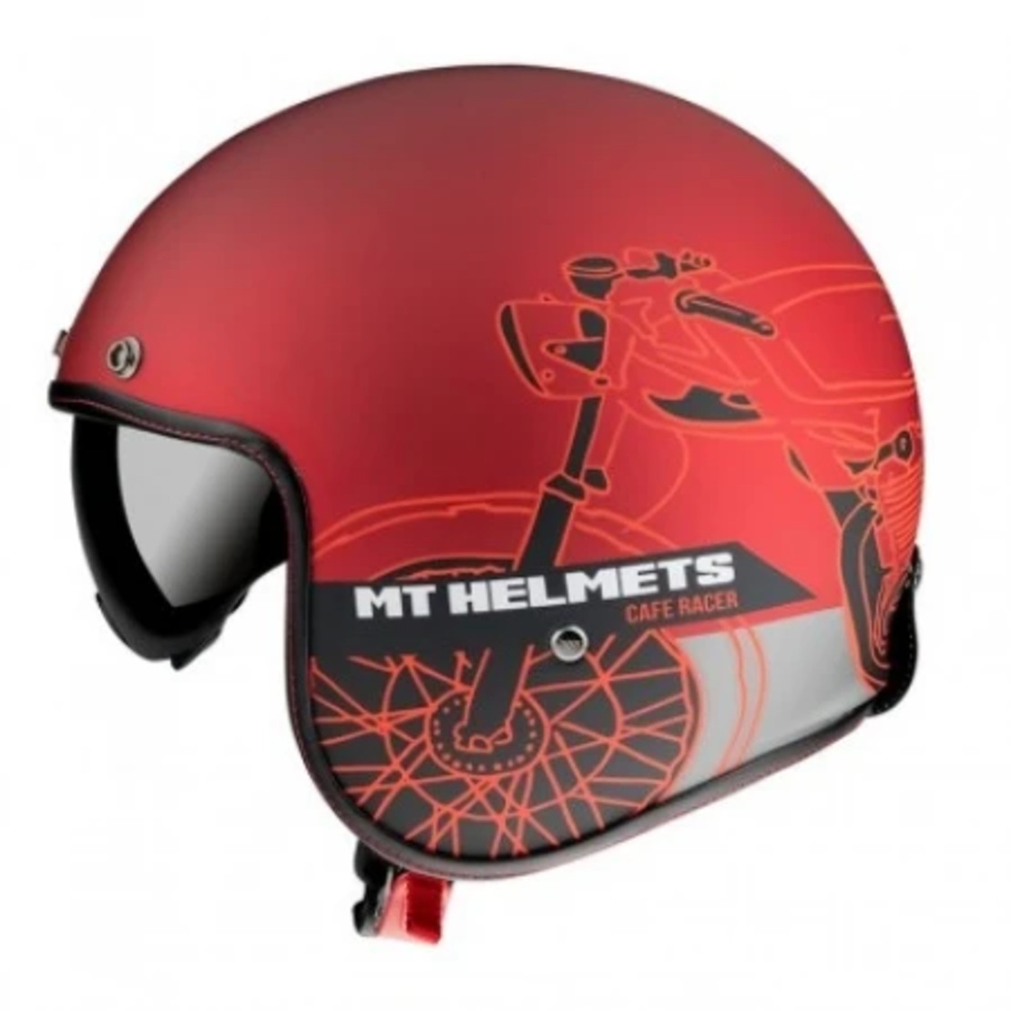 КАСКА ЗА СКУТЕР MT LE MANS 2 CAFE RACER MATT RED