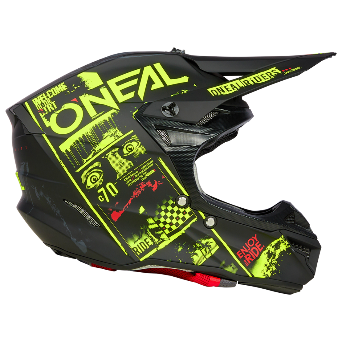 Мотокрос каска O'NEAL 5SERIES POLYACRYLITE ATTACK V.23 BLACK/NEON YELLOW