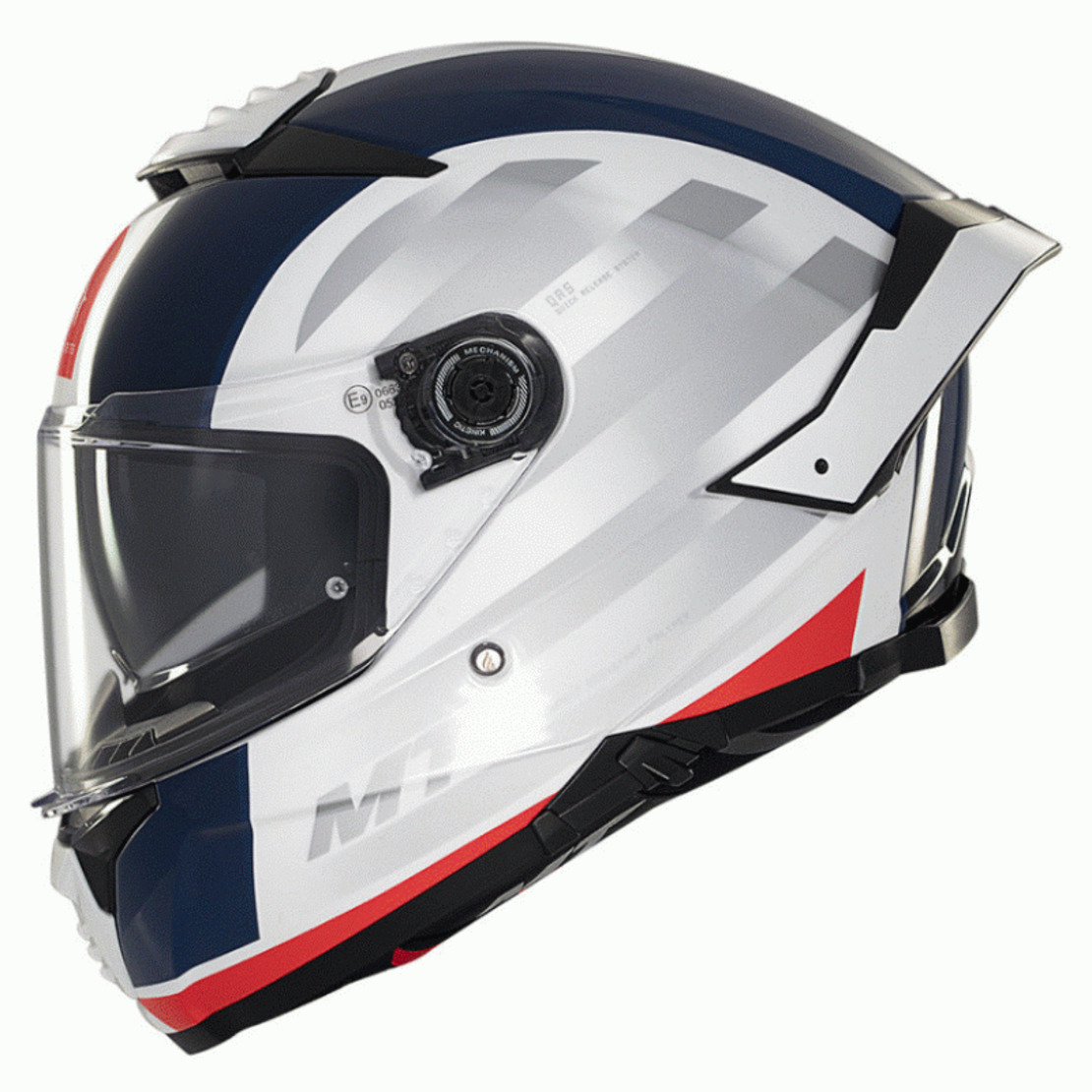 Каска MT THUNDER 4 SV TREADS C7 GLOSS WHITE/BLUE/RED