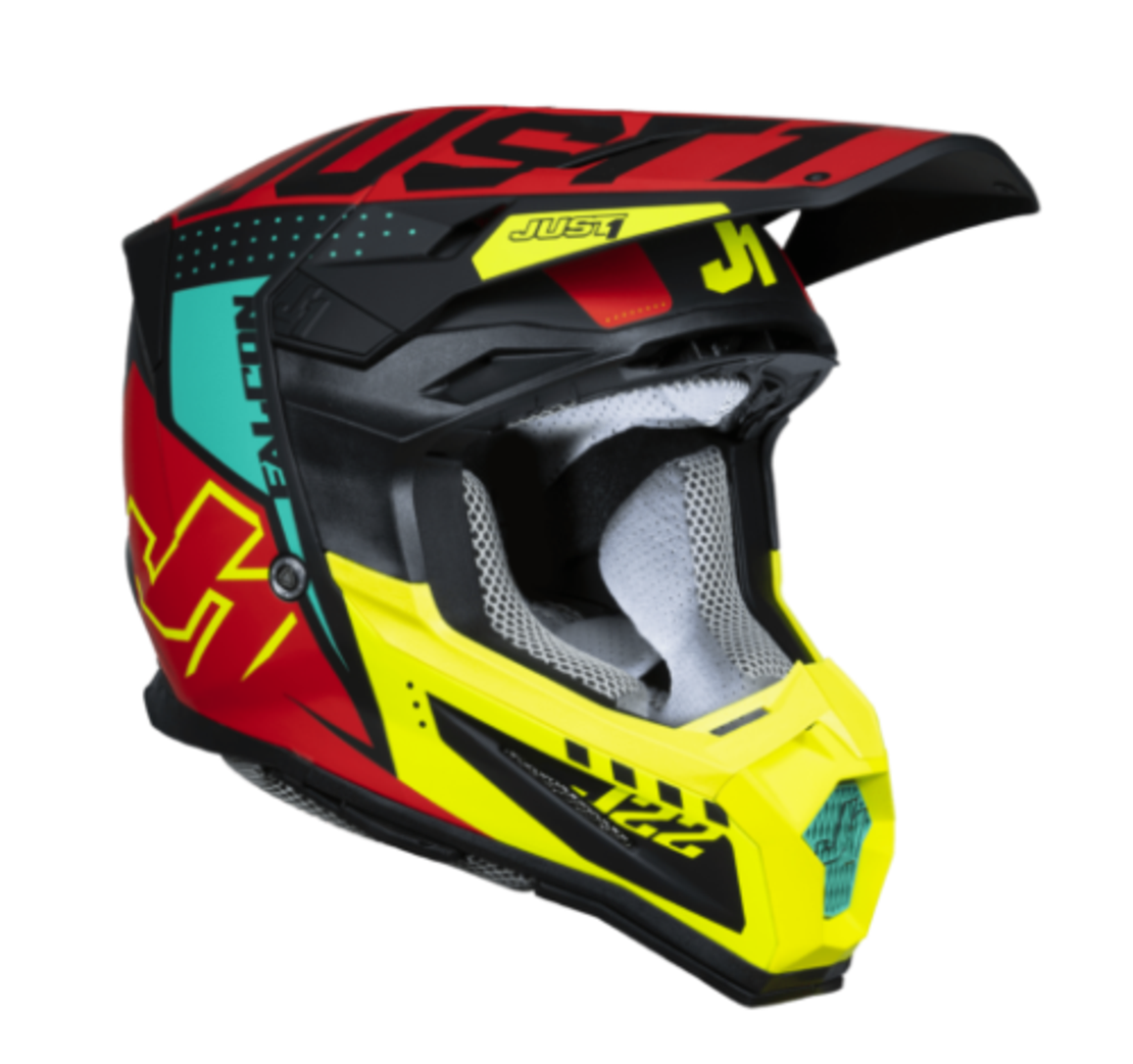 Mотокрос каска Just1 J-22 F Falcon Fluo Red/Yellow/Black