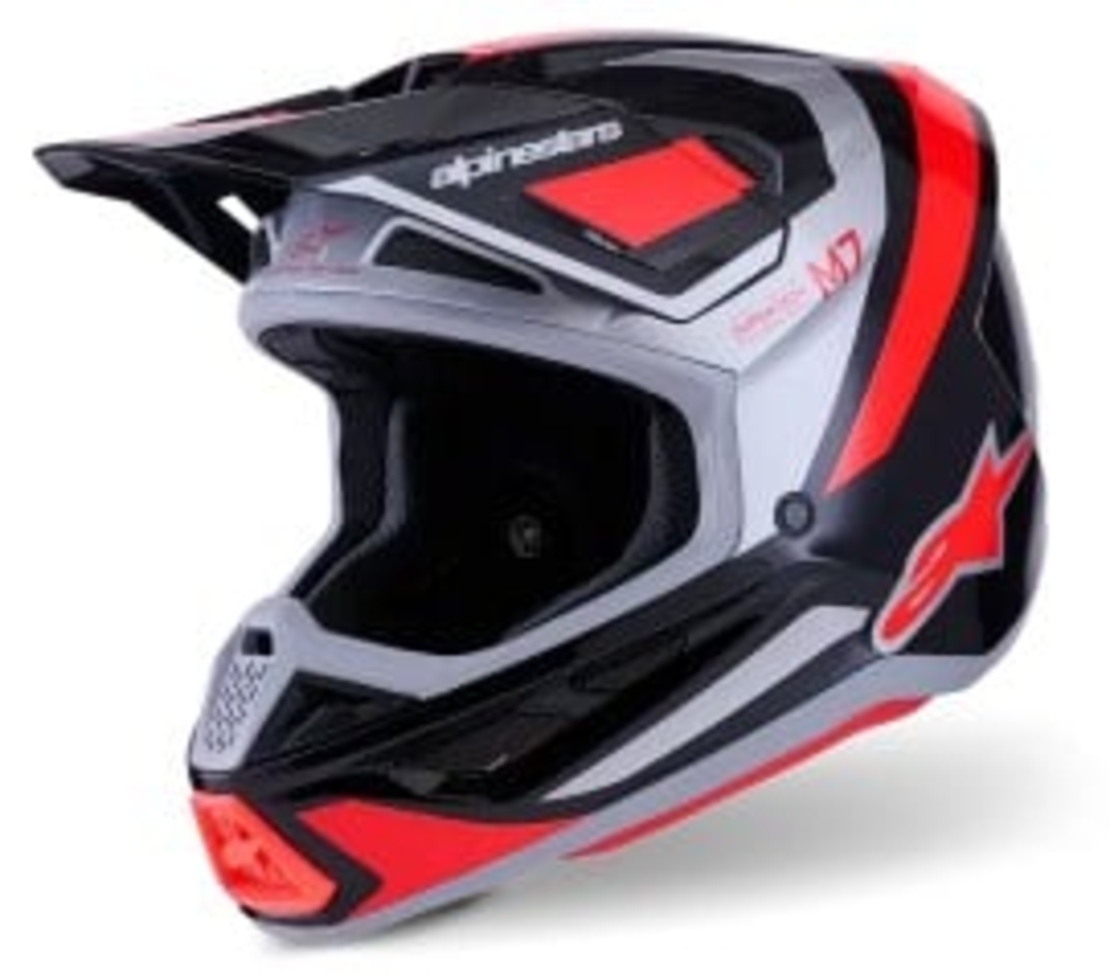 Мотокрос каска ALPINESTARS SM7 RISE BLK/RD/SILV