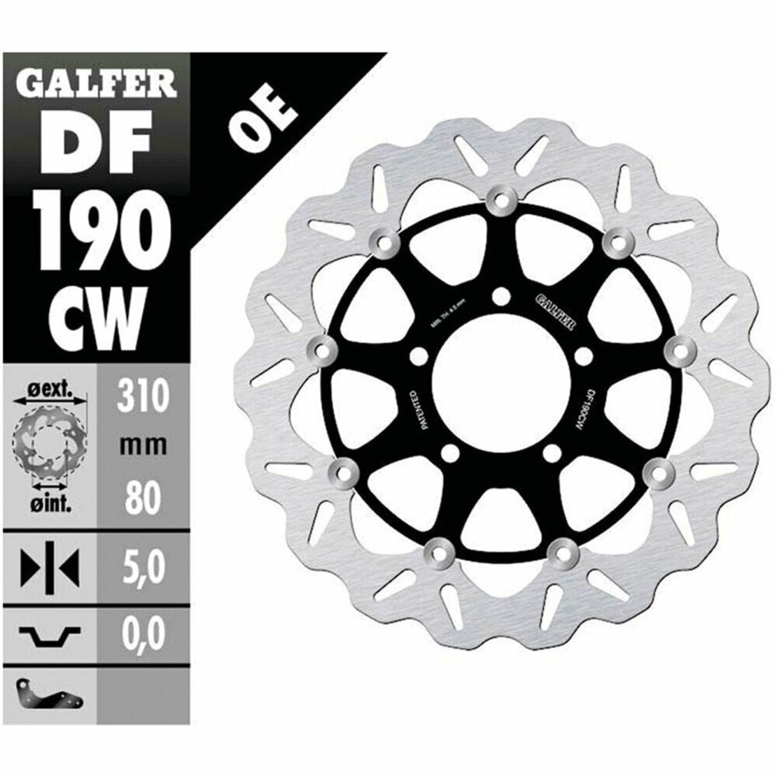 Плаващ преден спирачен диск Galfer WAVE FLOATING COMPLETE (C. ALU.) 310x5mm DF190CW
